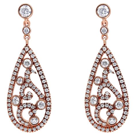 rose gold diamond teardrop earrings.